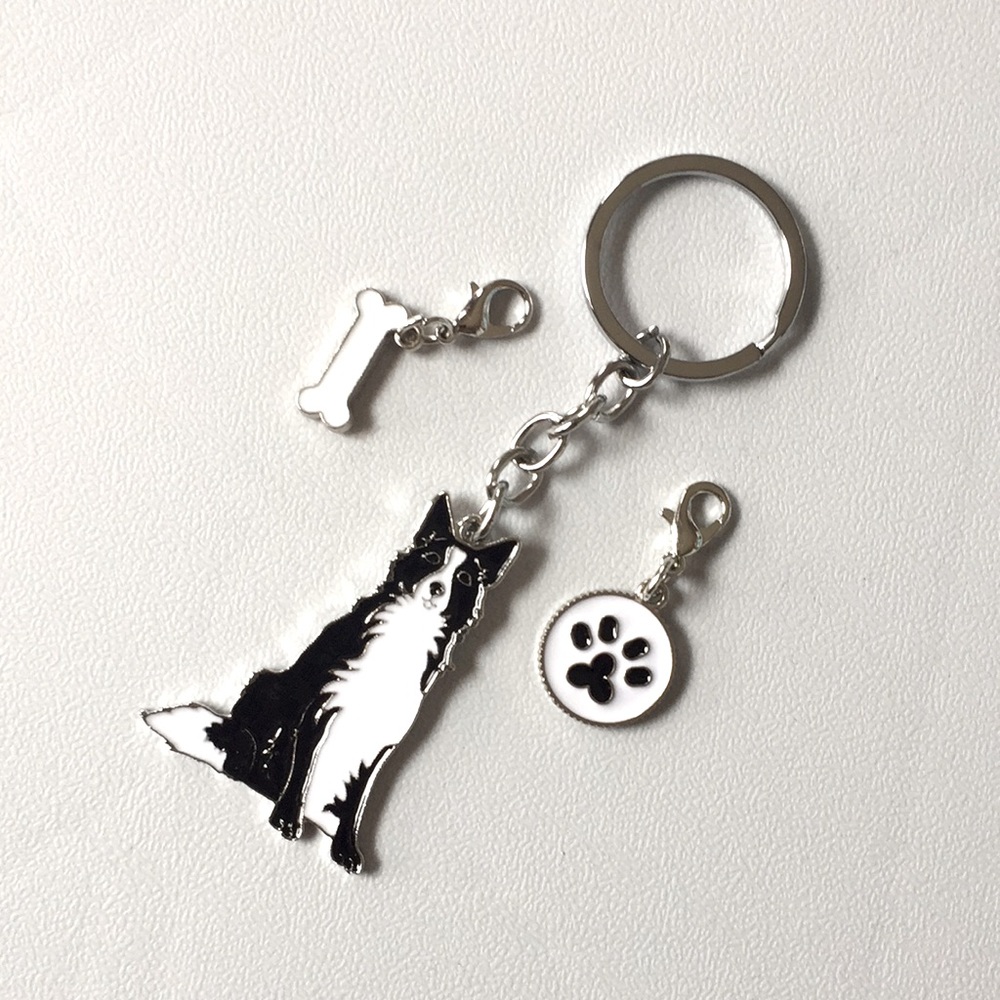 🍏50% OFF/3+...Border Collie Dog Keychain - Picture 7 of 11